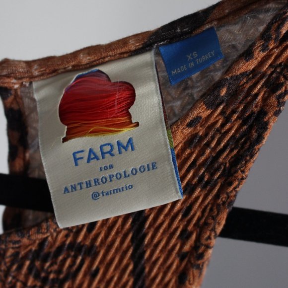 FARM Rio for Anthropologie Brown/Black Midi Dress - Picture 8 of 8